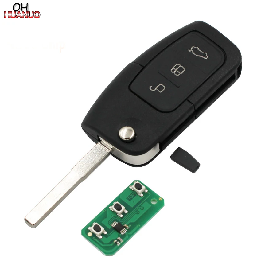 Складной дистанционный ключ с 3 кнопками брелок 433 МГц для Ford Focus чипом 4D63 или без