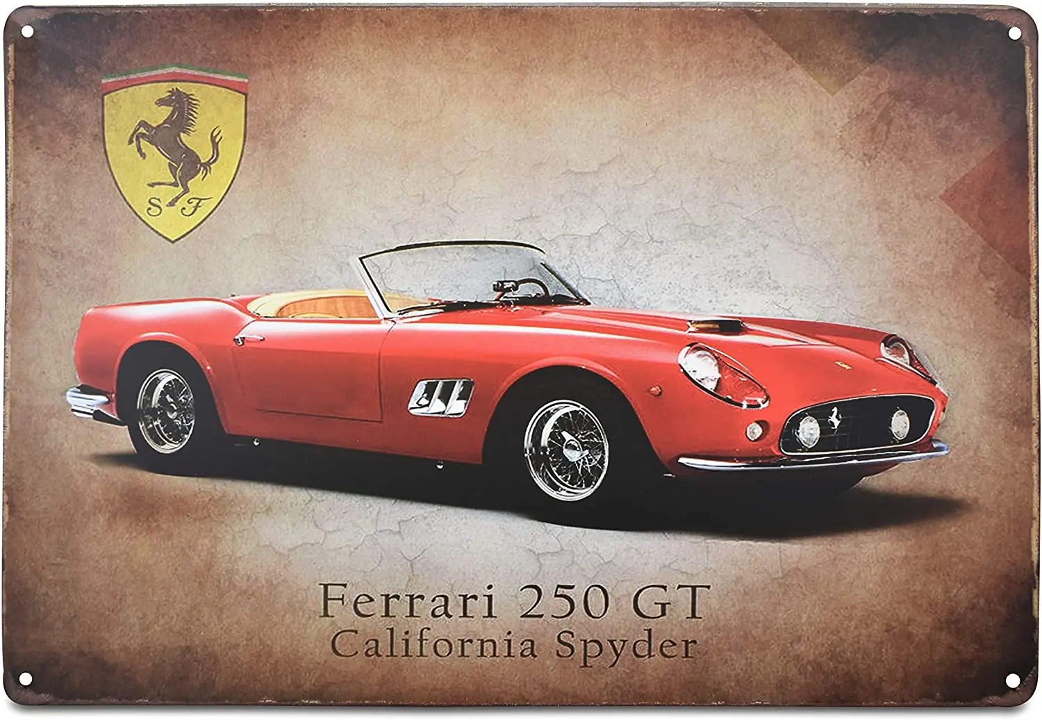 

Retro Ferrari 250 GT Metal Tin Sign Art Print Poster Signs for Bar Pub Car Club Man Cave Vintage Classic Ferrari Plates Gifts