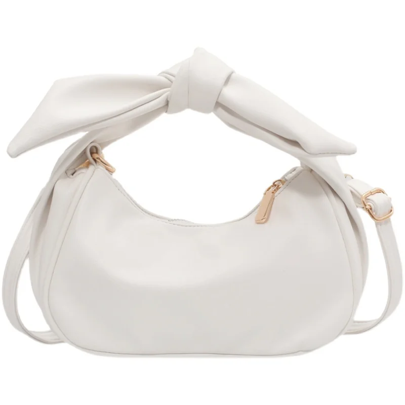 

Soft Leather Handbags for Women 2021 summer Ladies Simple Shoulder Bags Bow Designer Luxury Brand Party Purses