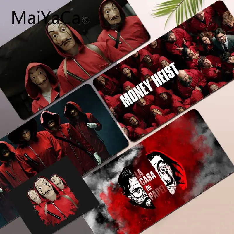 

La casa de papel Custom Skin Durable Rubber Mouse Mat Pad Size for large Edge Locking Speed Version Game Keyboard Pad
