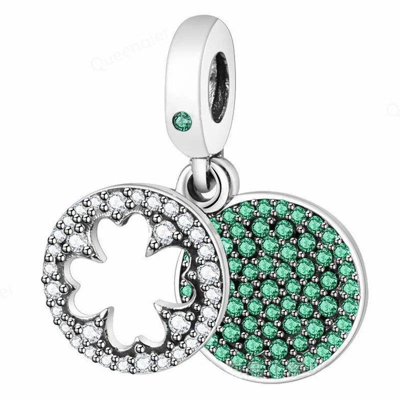 

Европейский Шарм-бусина в виде клевера из серебра 925 пробы, подходит для оригинальных браслетов, цепочек, подвеска «сделай сам» для девушек ...