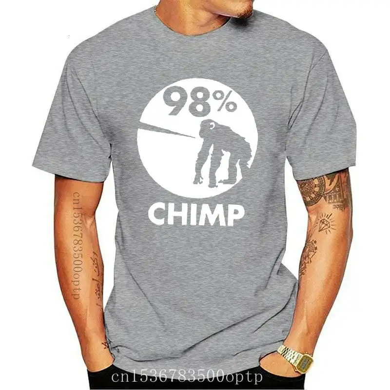 Новая модная мужская футболка бесплатная доставка бренд 2021 98% CHIMP-Evolution Darwin