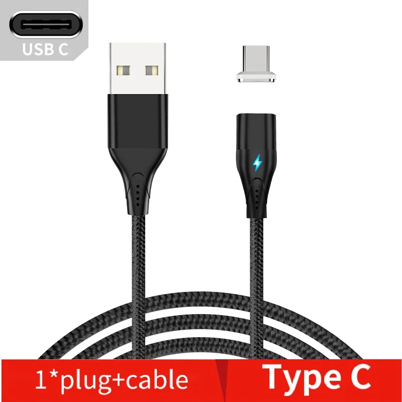 NOHON Магнитный кабель Micro usb type C Магнитный USB кабель передачи данных для быстрой зарядки для iPhone XS MAS X XR 8 7 6 6S магнит зарядное устройство для телефона - Цвет: Black for Type C