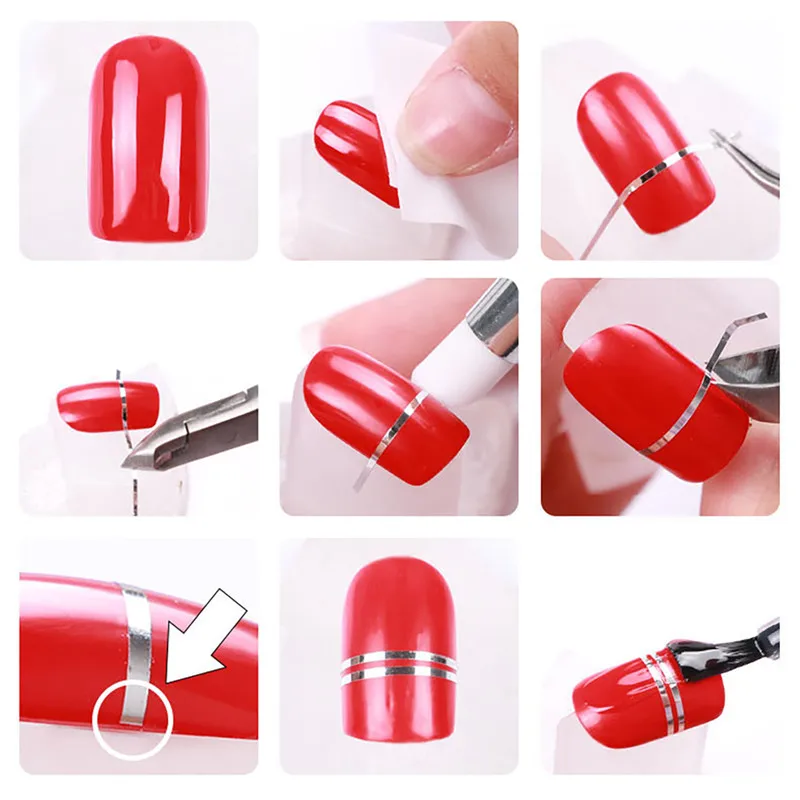 30 рулонов/комплект 3D полоски клейкая лента супер тонкий лак для дизайна ногтей