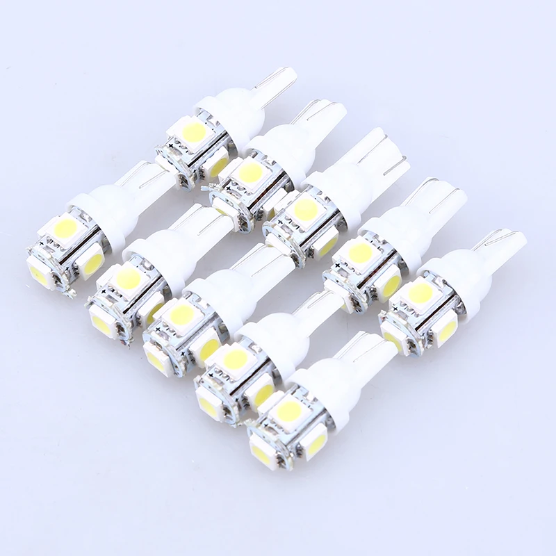 Posbay 10 шт. 5SMD T10 5050 Dome Index Автомобильные светодиодные лампы на танкетке белый свет