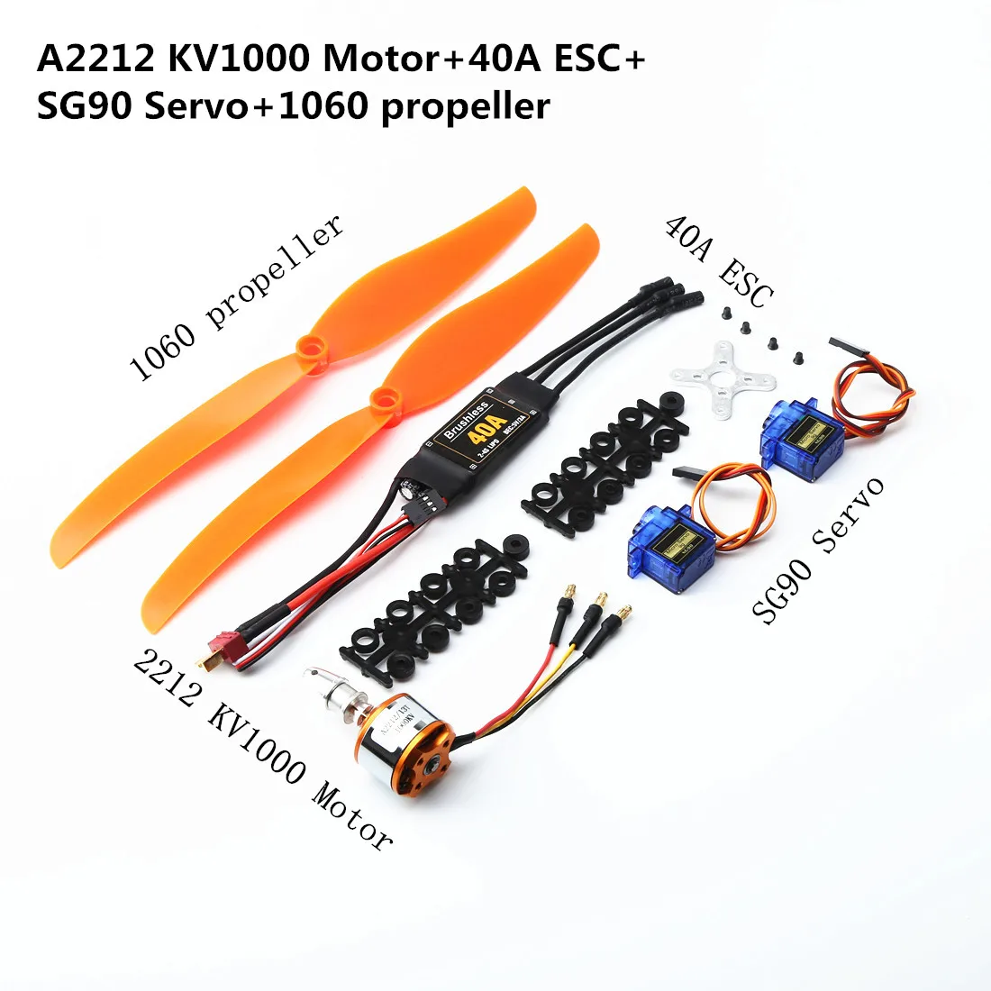 Бесщеточный двигатель A2217/A2212 2200KV / 1000KV 30A 40A ESC SG90 9G Micro Servo с T plu для