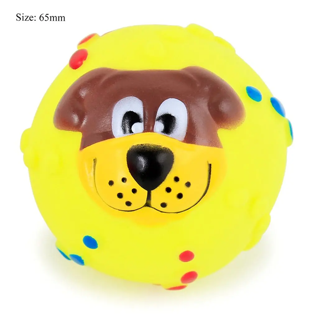 

Pet Puppy Dog Squeaky Fetch Ball Toys Bite Resistant Squeeze Chew Toy for Aggressive Chewers Cute Colorful Ball Design