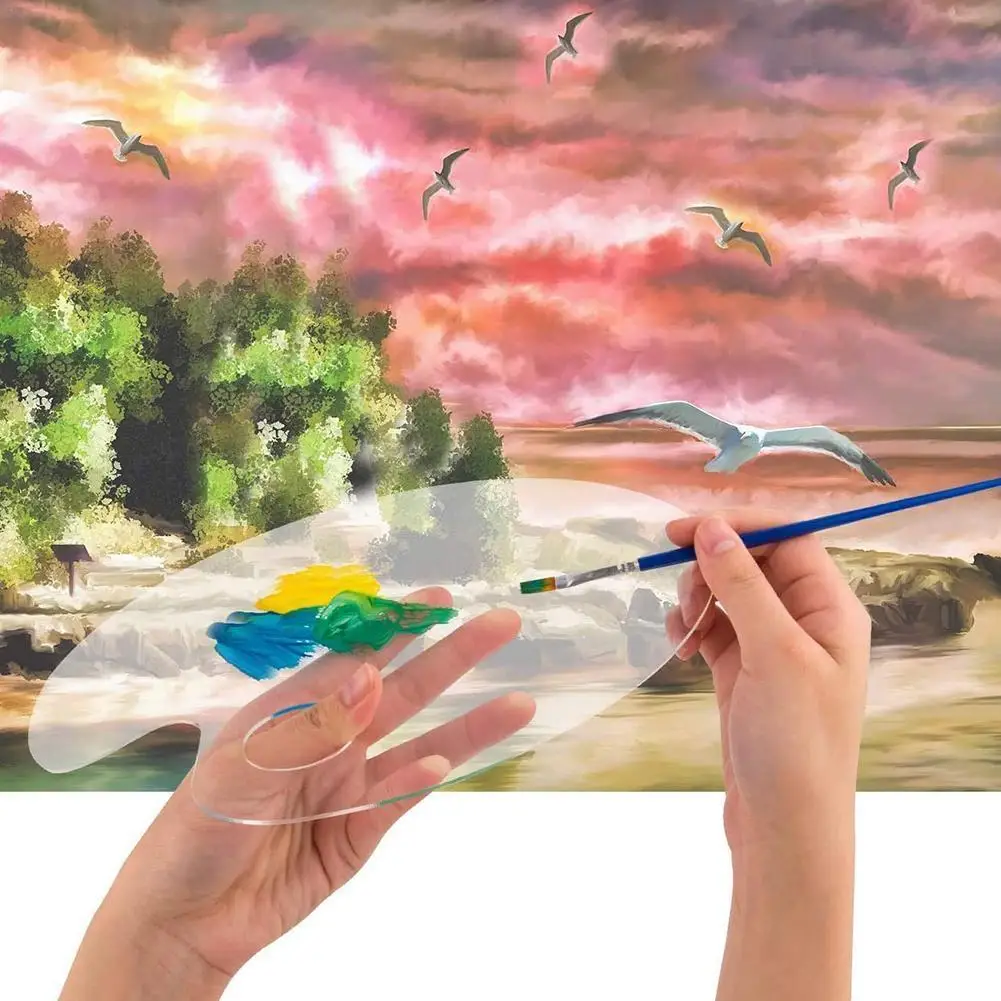 

Acrylic Paint Palette Transparent Gouache Artist Paint Mixing Palette Easy To Clean Up Oil Painting Watercolor Painting Tools