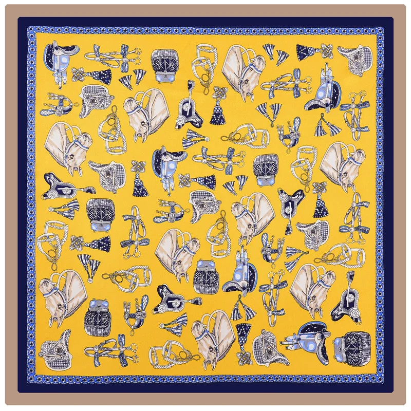 

53*53cm New Silk Square Scarves Stewardesses' Professional Decorate Wrap Print Tie Band Bag Towel Fashion