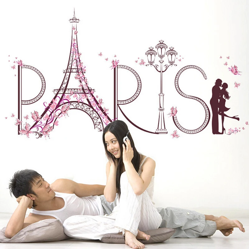 

Removable Paris Eiffel Tower Love Wall Sticker Art Vinyl Home Decal Murals Decor