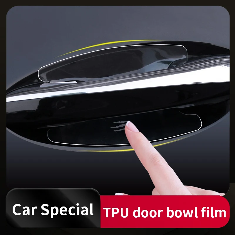 

4pcsTPU Door Bowl Film Scratch-Resistant Door Handle Sticker Protective For Porsche New Cayenne Macan Palamela 718 911