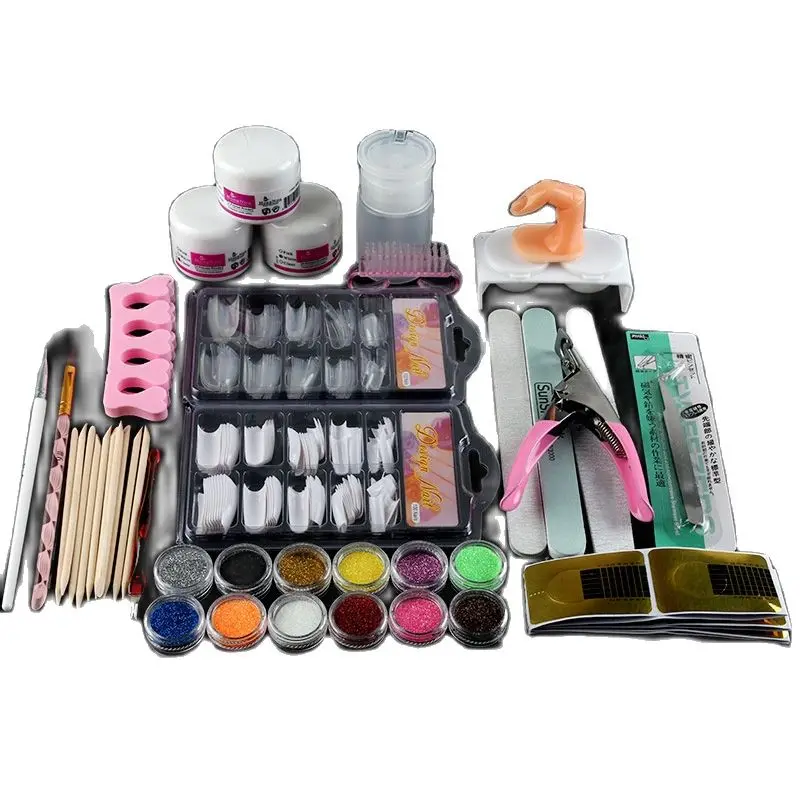 

Manicure set full flash powder crystal phototherapy armor crystal pen set 12 color suits covered 22 times