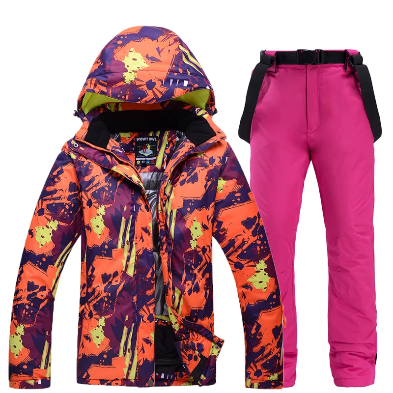 Лыжная куртка и брюки для женщин мужчин лыжный костюм женские комплекты катания