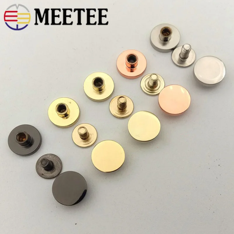 Meetee 10 шт. 10/15 мм Металлические заклепки круглые винты в сумке аксессуары для