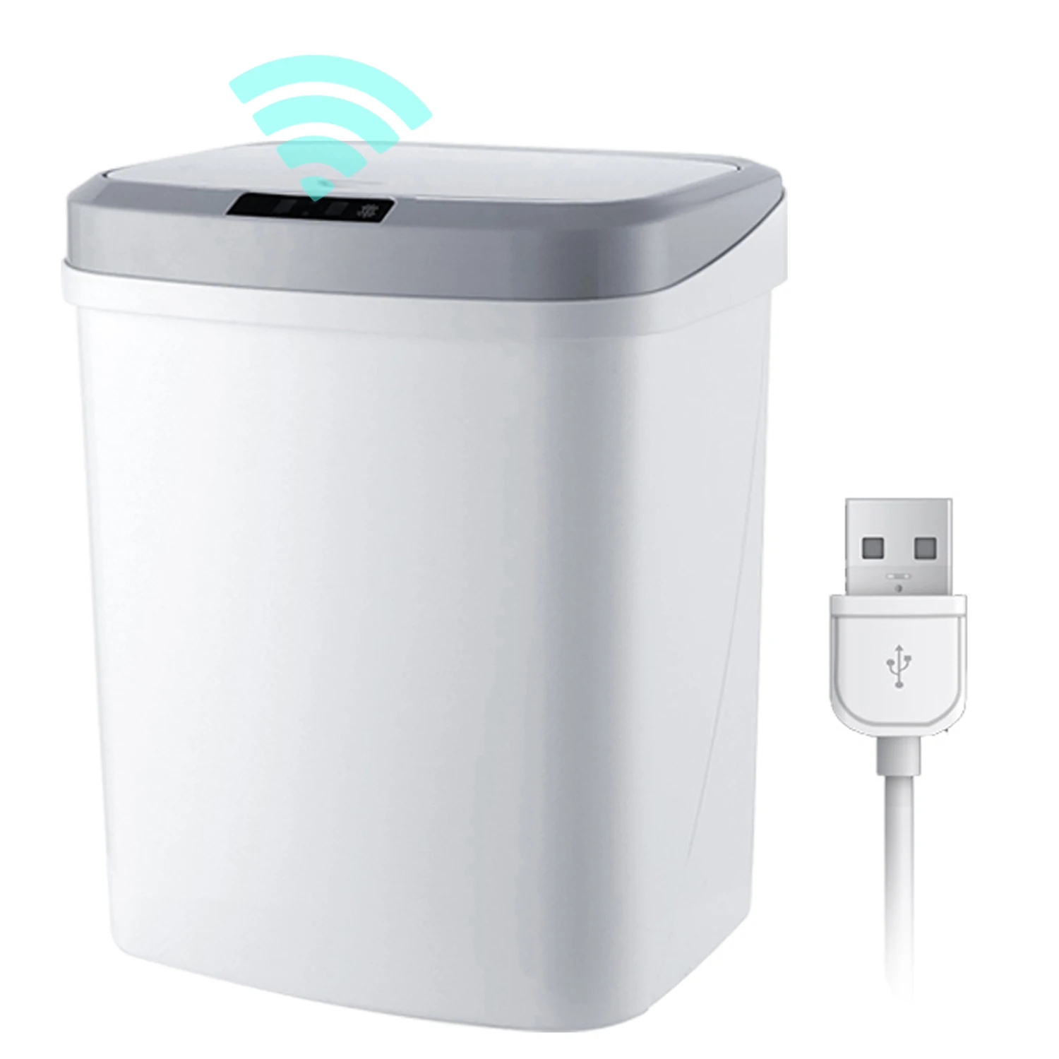 

16L/4Gal Touch-free Trash Cans Automatic Garbage Can Infrared Motion Sensor with Lid for Kitchen Bathroom Office Bedroom