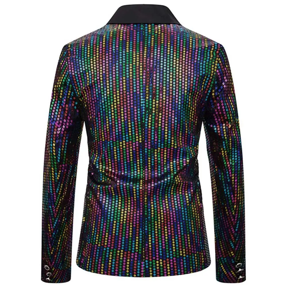 Хит блестящий Блейзер однобортный с блестками сценический костюм певец для