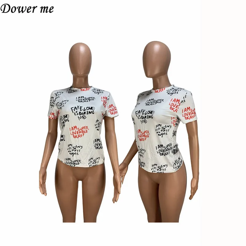 Dower Me, Модные свободные топы с коротким рукавом и круглым вырезом, повседневные топы для офисных леди, NZ167