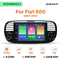 ips dsp 1 din android 11 car dvd player for fiat 500 radio multimedia gps navigation stereo audio head unit 8 core 4gb 64gb