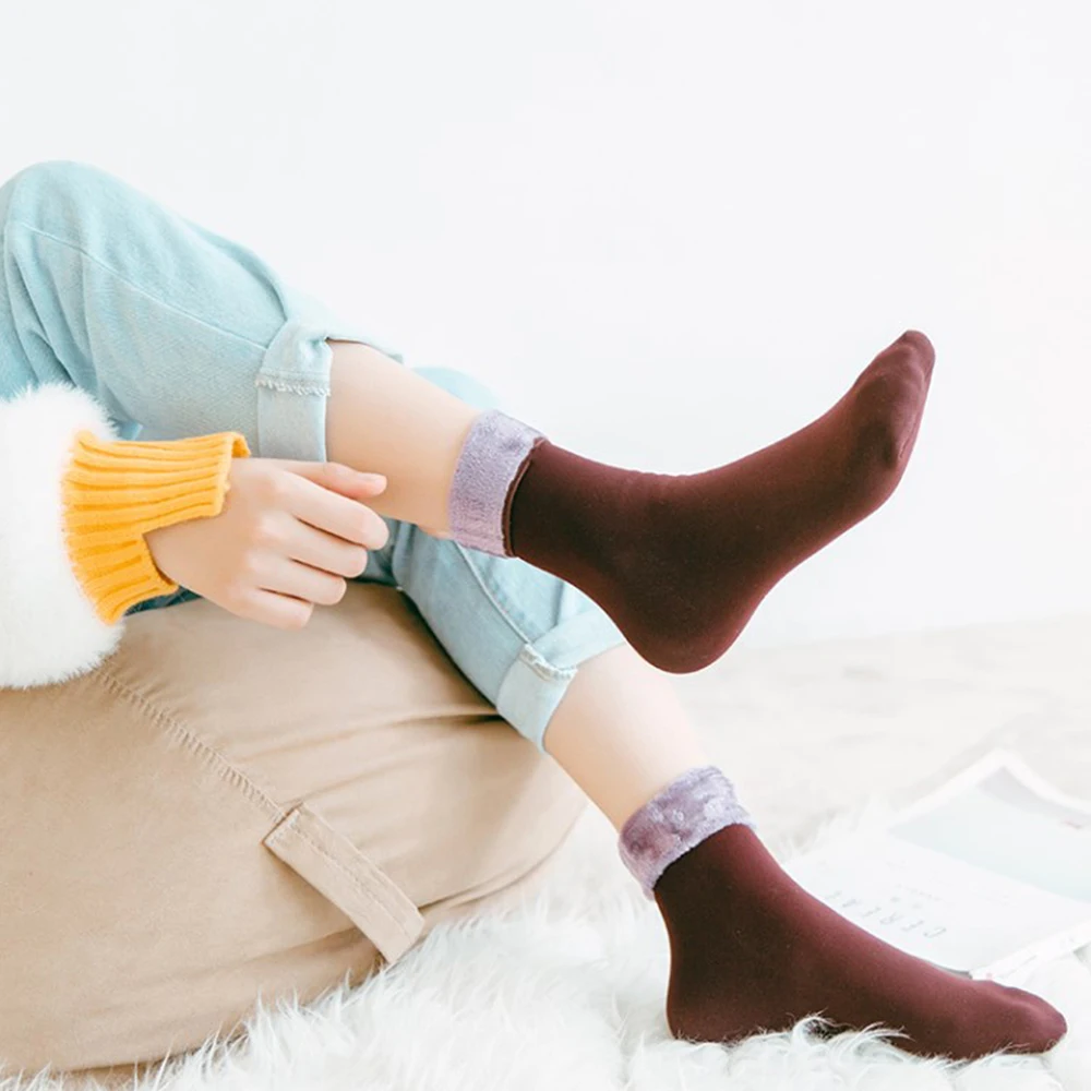 3 пары зимние теплые носки женские мужские утепленные шерстяные кашемировые для