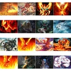 Фон для домашнего декора с изображением животных, пересечения алмазов, древнего китайского и Западного дракона, белого тигра и Феникса, Красного пальца