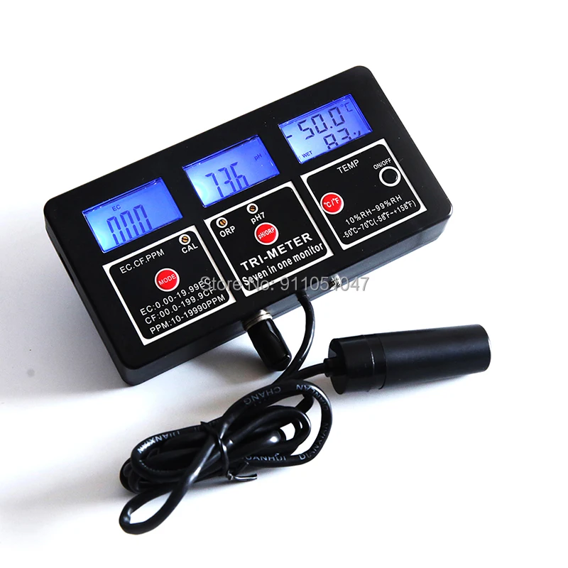 PH EC TDS ORP CF измеритель влажности 7 в 1 монитор качества воды Acidimeter тестер
