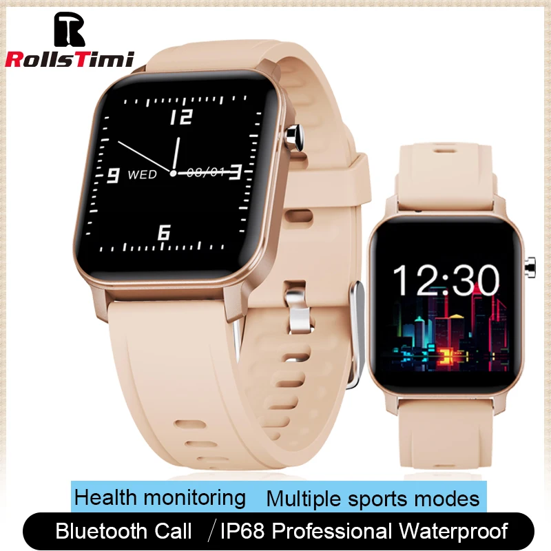 

Rollstimi Smart Watch Men Women Smartwatch Heart Rate Blood Pressure Monitor Bluetooth call Smart Bracelet IP68 waterproof