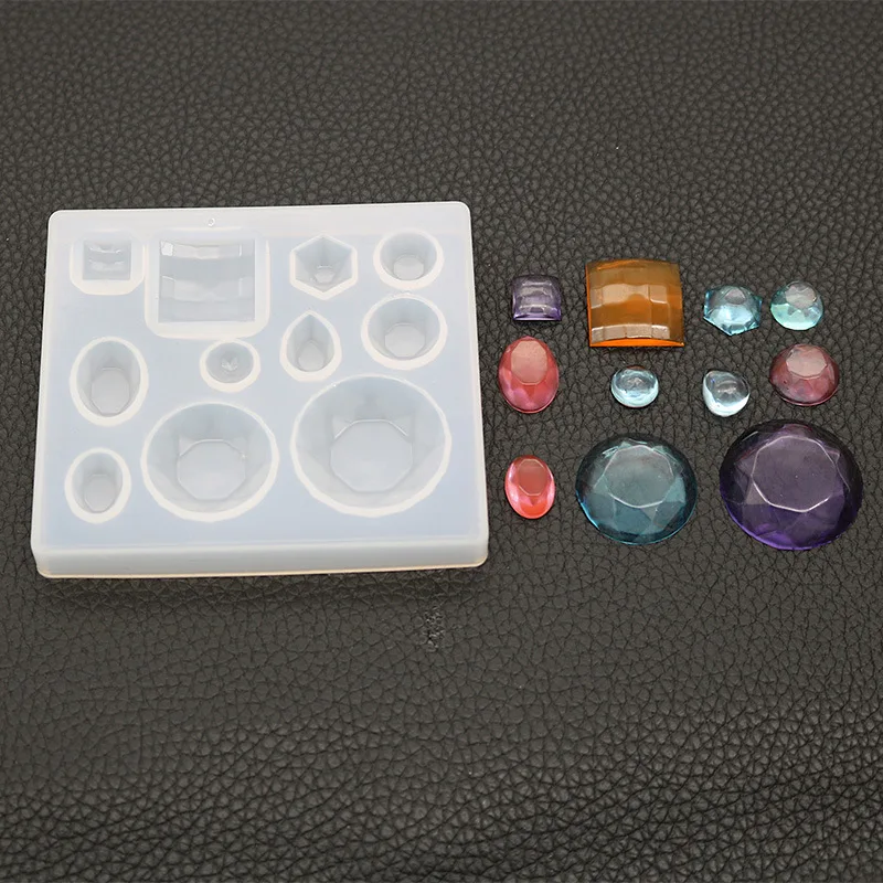 

Набор силиконовых форм для изготовления драгоценных камней (11 полостей), разные формы для стразы, Искусственный драгоценный камень, Подвеск...