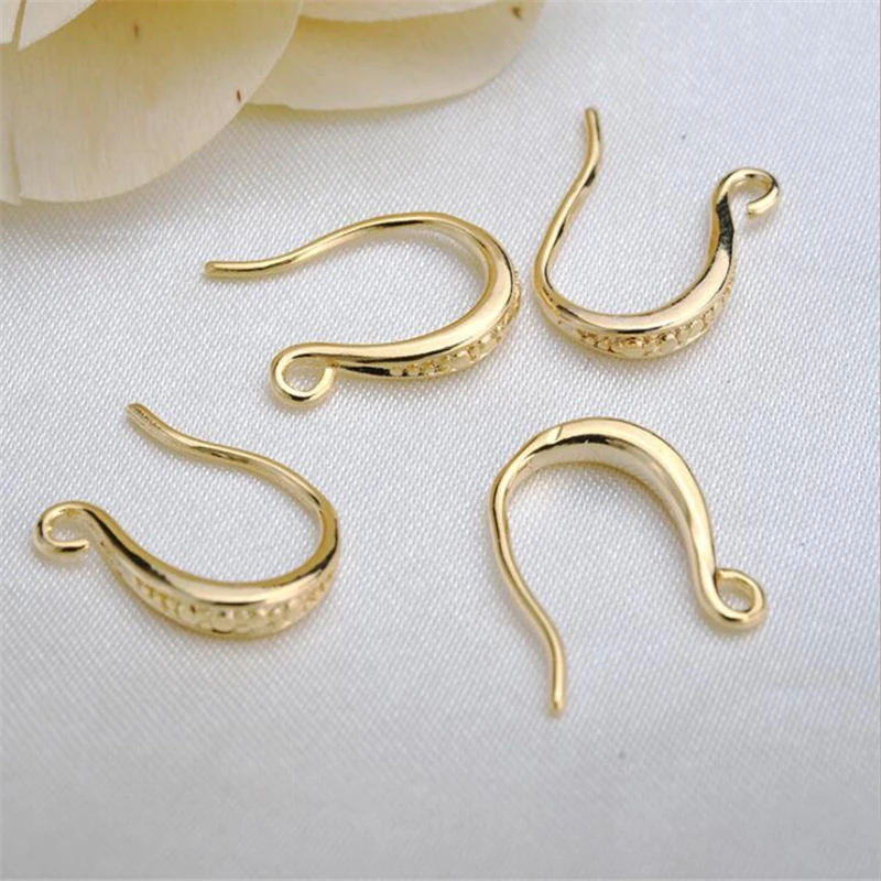 

14K Gold Color Plated Brass U Shape Ear Wires Hooks Clasps Connector DIY Earrings Jewelry Making Findings Accessories Material