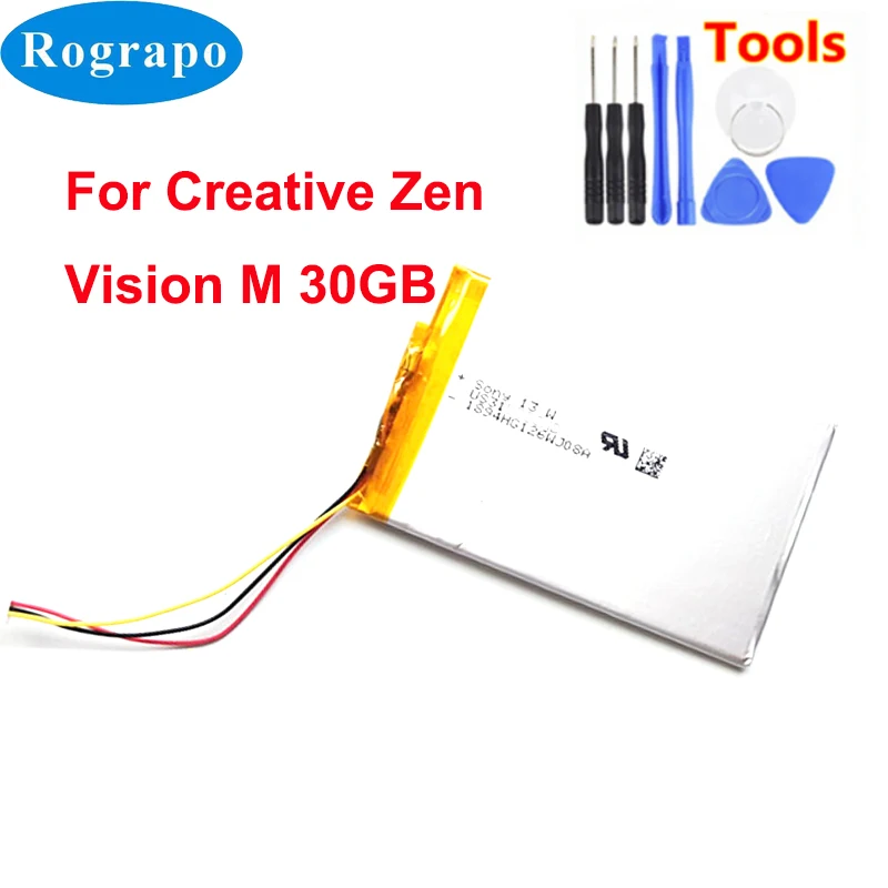 

New 3.7V 2000mAh Li-Polymer Battery For Creative Zen Vision M 30GB Speaker BA20603R79914 DVP-HD0003 Accumulator