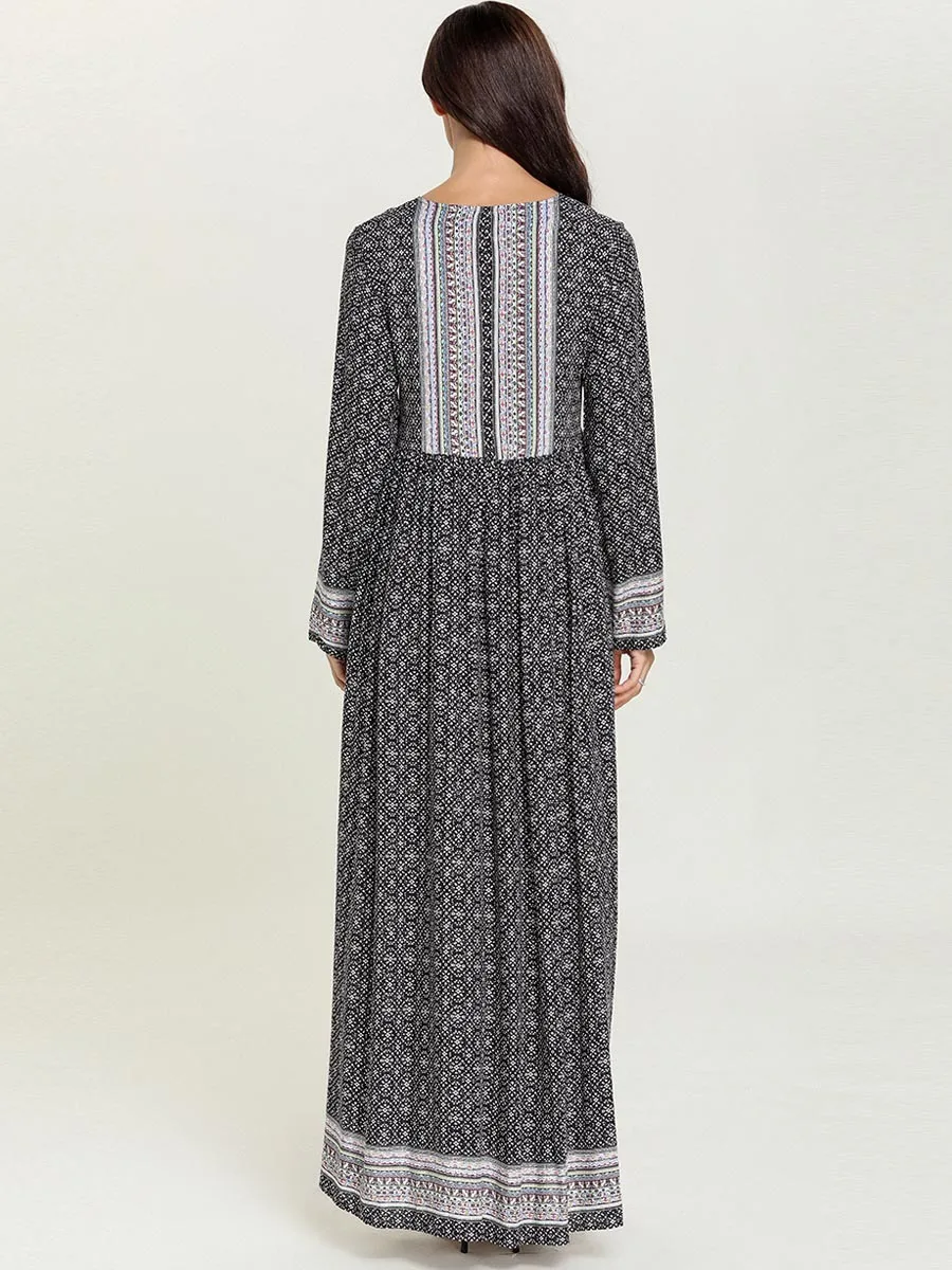 Мусульманское женское платье с принтом на молнии спереди длинное абайя кафтан