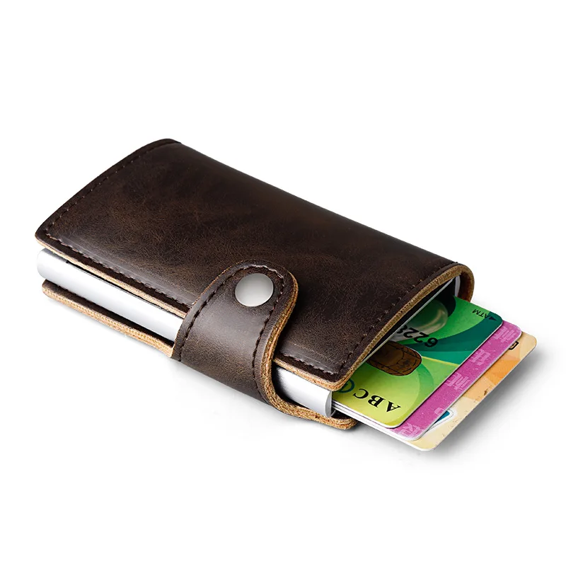 2020 кредитный держатель для карт мужчин и женщин искусственная кожа Crazy Horse