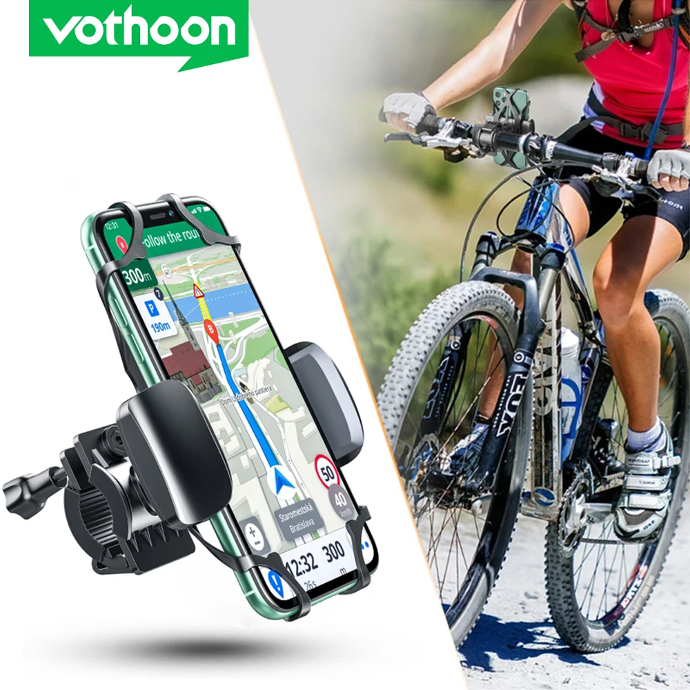 

Vothoon Bicycle Phone Holder Universal Mobile Phone Holder Bike Handlebar GPS Motorcycle Bracket Stand For iPhone 12 Pro Samsung