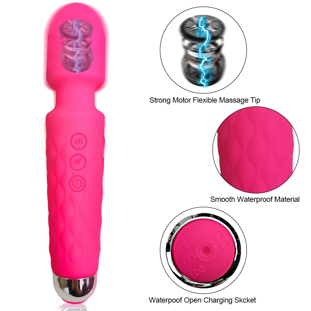 Мощный вибратор для женщин 20 скоростей AV точки G Волшебная палочка массажер