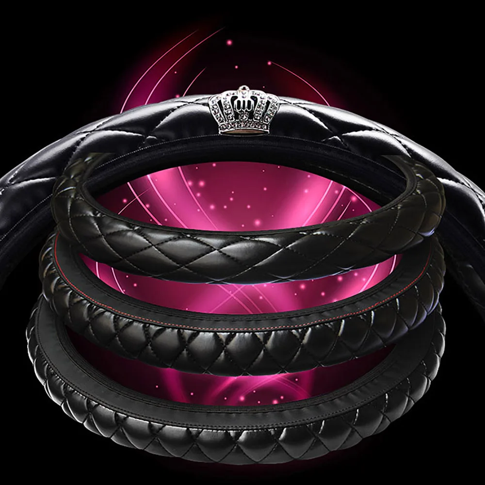 Чехол на руль LEEPEE из искусственной кожи Хрустальная корона чехлы Стайлинг