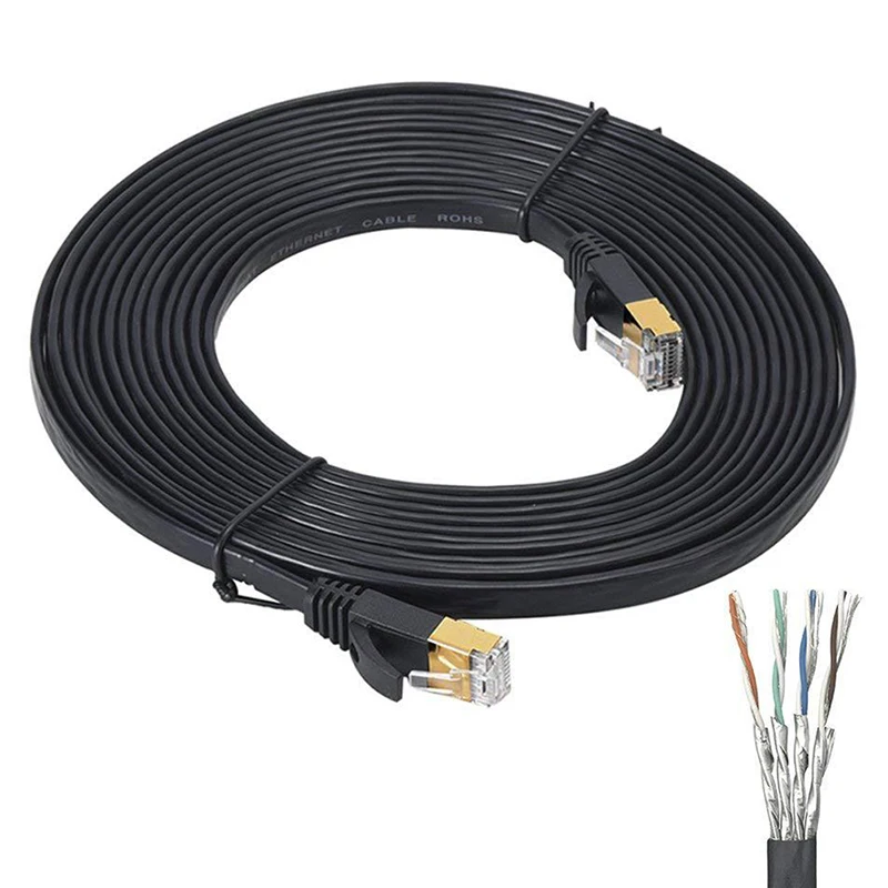 Плоский Ethernet Кабель CAT7 0 3 м/0 5 м/1 м/2 м/3 м/5 м RJ45 Lan кабель сетевой патч корд для