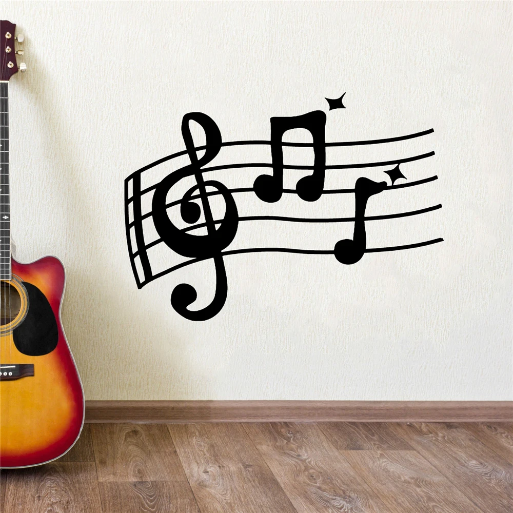 Музыкальные ноты спальня гостиная школа классные наклейки съемные