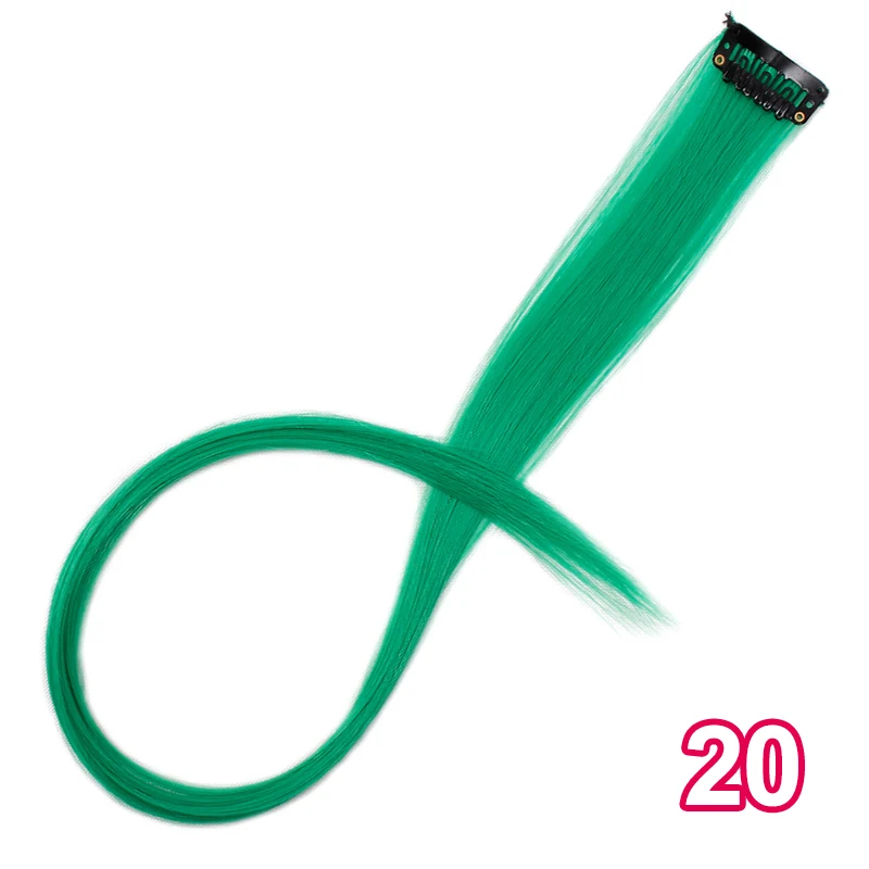 20 AISIBEAUTY, волосы для наращивания на одной клипсе, Длинные прямые, цвета радуги, синтетические волосы для наращивания, Омбре, серый, блонд, розовый - Цвет: 20