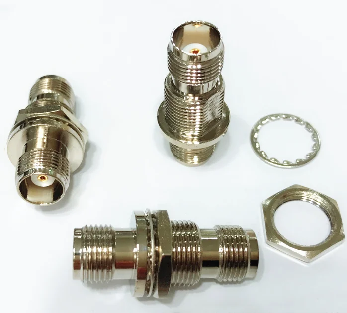 RF Adapter TNC Female jack to TNC Female O-ring Bulkhead Panel Mount Nut Nickel Plated RF Coaxial Connector