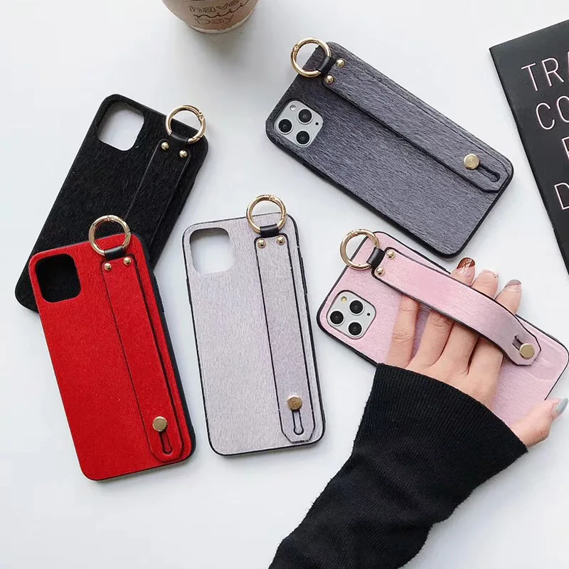 Ремешок на запястье пушистые Плюшевые чехол для телефона iPhone 11 Pro Xs Max Xr X 8 7 6 S Plus