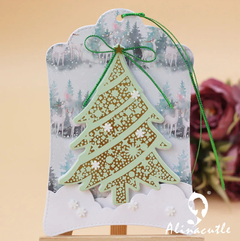 Горячая фольга пластина штамповка металл штамп зима Рождественская елка Сделай