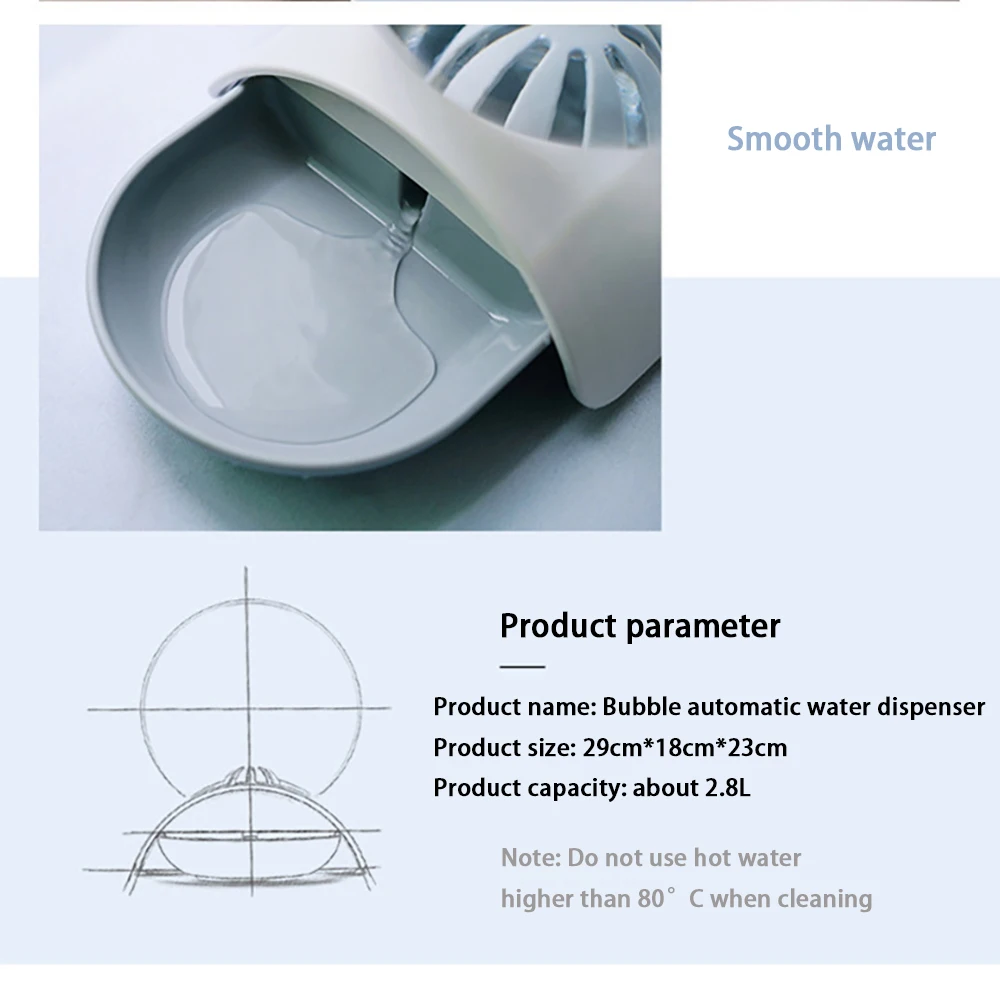 

2.8L High capacity Automatic Drinking Fountain Pets Water Feeder Bowl For Cats Dogs Water Dispenser Large Drinker No Electricity