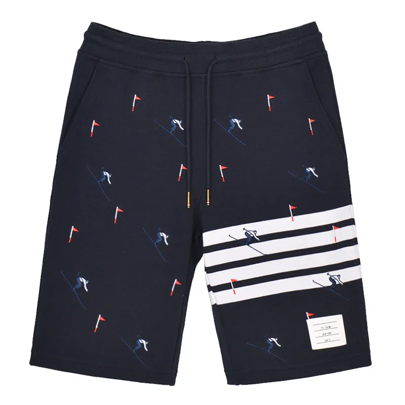 

2021 Fashion TB Brand Casual Shorts Men Women High Quality Summer Cotton Sports Trousers Ski Embroidery Jogger Track Pants