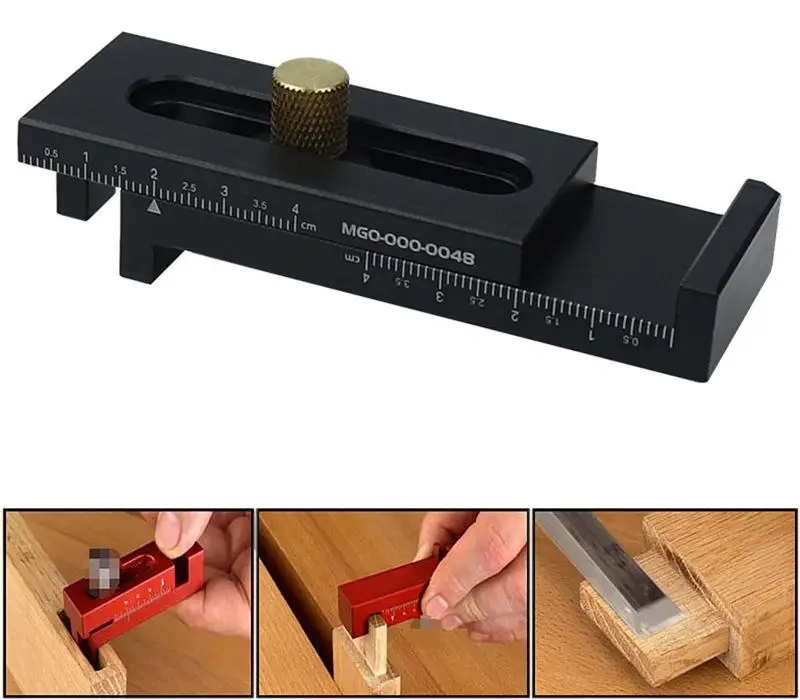 

Woodworking Mini Gap Gauge Aluminum Alloy Depth Measuring Sawtooth Ruler Marking Gauge Measuring Tools