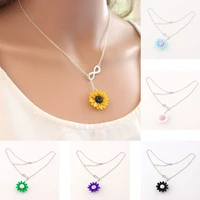 sunflower sweater chain bohemian style wireless lucky 8 necklace infinite love pendant women jewelry accessories