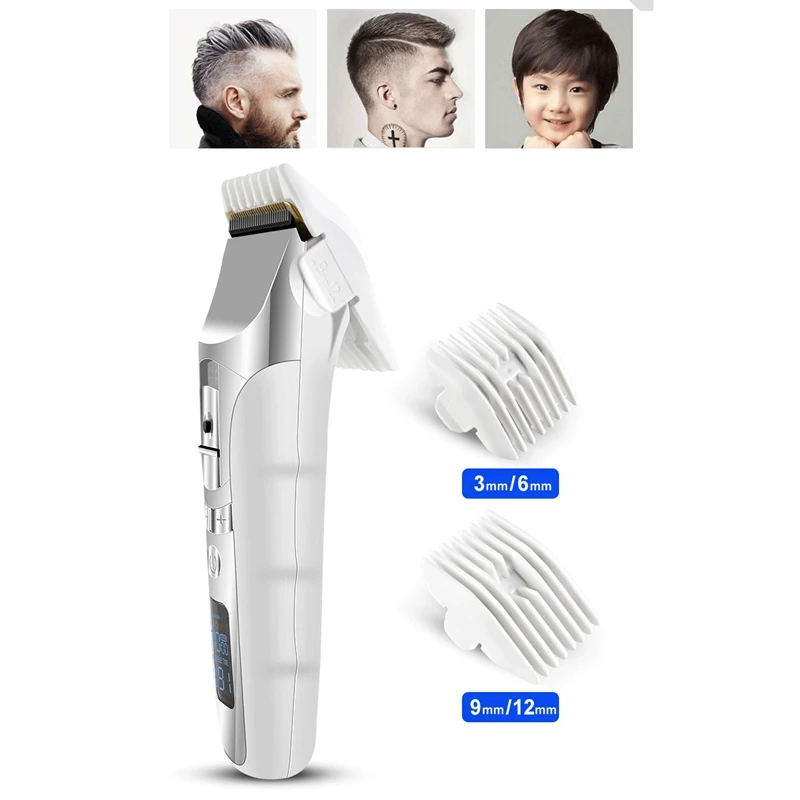 

Professional Hair Trimmer Rechargeable Electric Hair Clipper Men's Cordless Haircut Adjustable Ceramic Blade