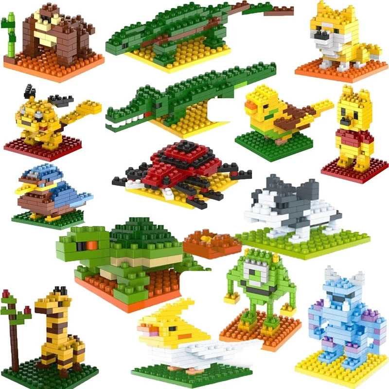 

Building Block Cartoon Animal Bricks Assembling Diamond Small Particle Toy Children Kids DIY Teaching Activity Gift