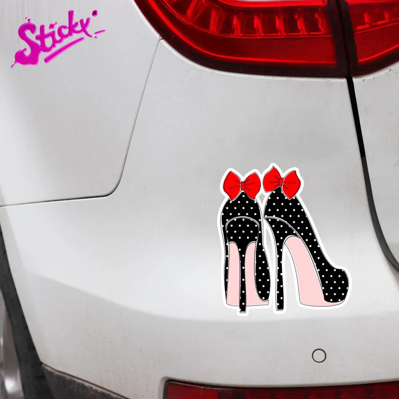 

STICKY Personality Body High Heels Ribbons Sexy Girl Anime Car Sticker Decal Decor Off-road Laptop Trunk Guitar Vinyl Sticker