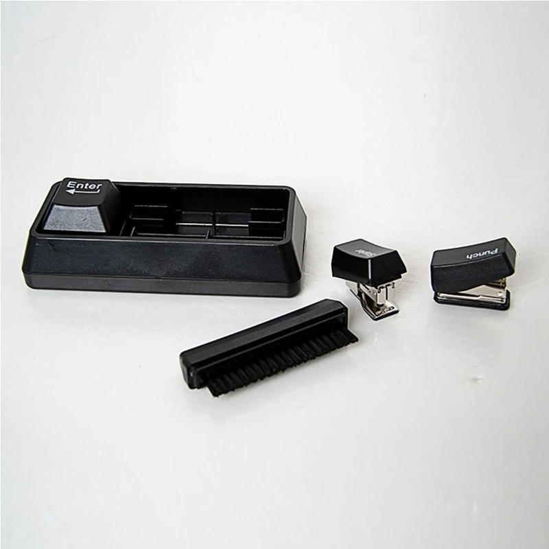 Novelty Keyboard Stationary Set As Office Supplies Stapler / Puncher Brush Clip Adsorption | Канцтовары для офиса и дома