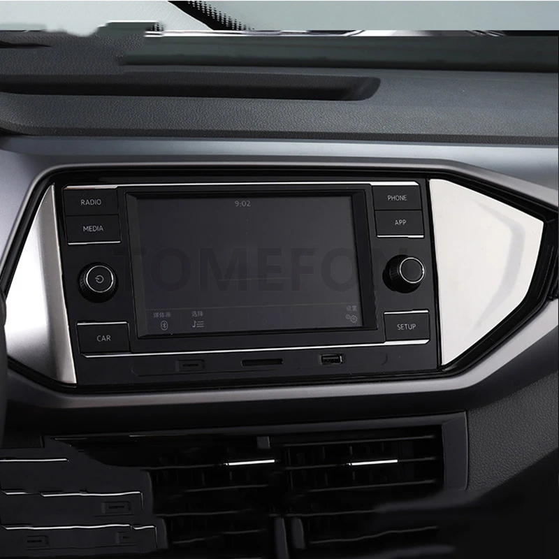 TOMEFON для Volkswagen T-Cross навигационный экран монитор панель Крышка отделка интерьерные аксессуары из нержавеющей стали