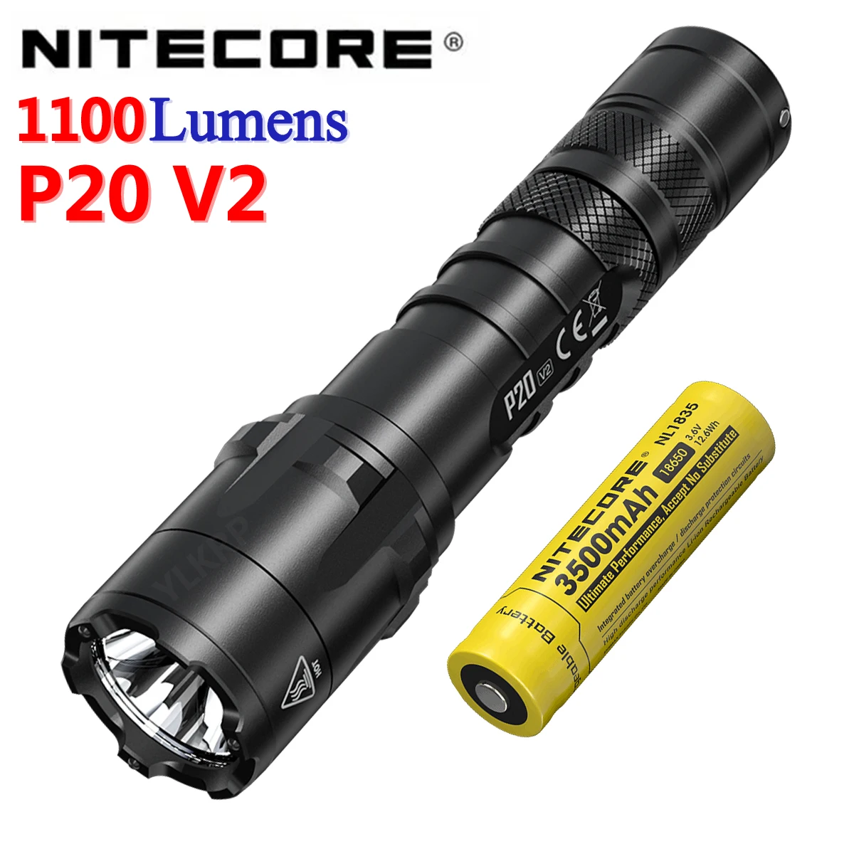 Светодиодный высокопроизводительный тактический фонарик NITECORE P20 v2 1100 Люмен CREE XP